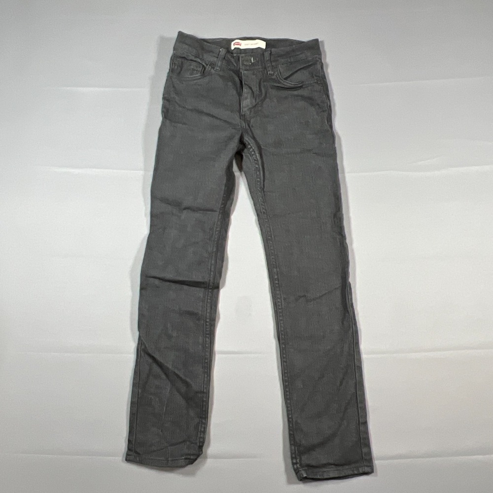Levi's 510 Skinny Jeans Boys 14 Black Denim Cotton Stretch Low Rise Dark Wash
